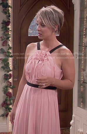 Penny's blush pink wedding dress on The Big Bang Theory