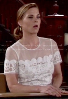 Phyllis's white lace top on The Young and the Restless