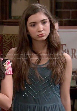 Riley's teal embellished dress on Girl Meets World