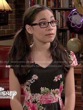Smackle's black and pink floral dress on Girl Meets World