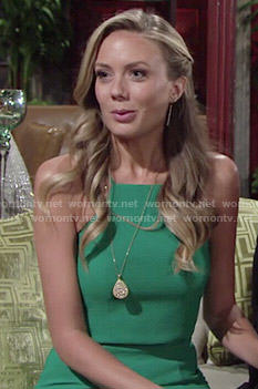 Abby's green two-piece dress on The Young and the Restless