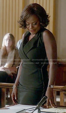 Annalise's black sleeveless dress on How to Get Away with Murder