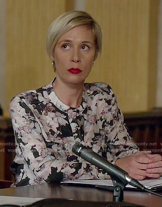 Bonnie's black floral long sleeved top on How to Get Away with Murder