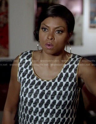 Cookie's black and white top with fringed sides on Empire