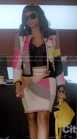 Cookie's colorblock jacket and skirt set on Empire
