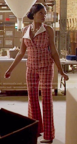 Cookie's coral checked top and pants set on Empire