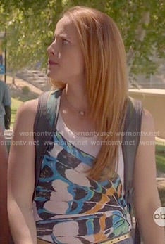 Daphne's butterfly wing print tank top on Switched at Birth