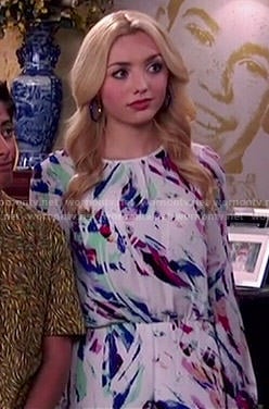 Emma's white abstract printed romper on Jessie