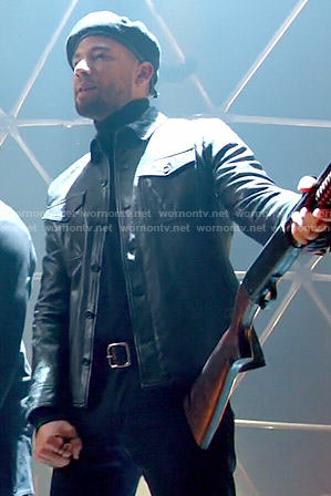 Jamal's leather button front jacket on Empire