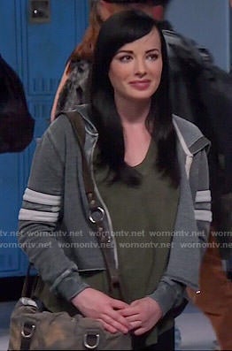 Jenna's grey cropped hoodie on Awkward