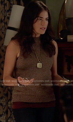 Laurel's marled sleeveless sweater on How to Get Away with Murder