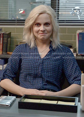 Liv's blue diamond print shirt on iZombie