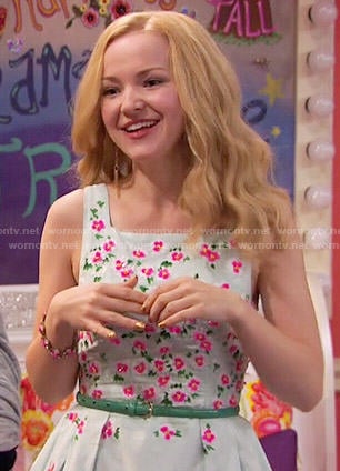 Liv's mint green dress with pink flowers on Liv and Maddie