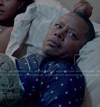 Lucious's navy blue printed pajamas on Empire