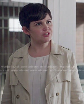 Mary's white pleated front top on Once Upon a Time