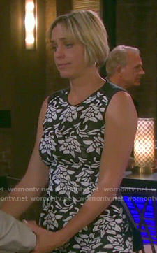 Nicole's black and white floral top and skirt set on Days of our Lives