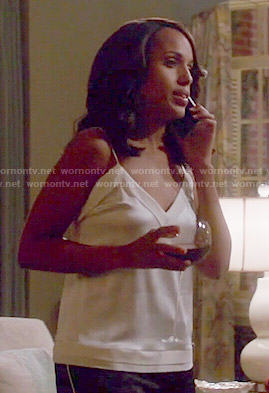 Olivia's white silk cami on Scandal