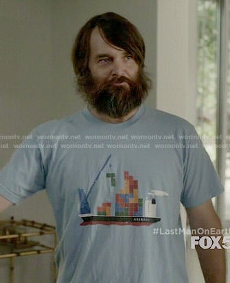 Phil's blue tetris t-shirt on Last Man on Earth