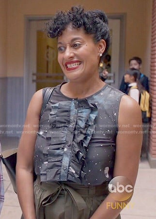 Rainbow's ruffled galaxy print top on Black-ish