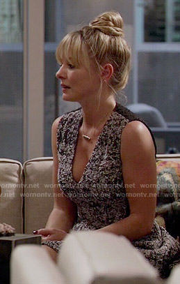 Rhonda's tweed v-neck dress on Empire
