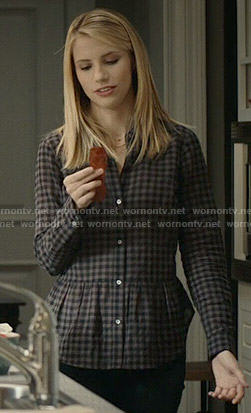 Stevie's checked peplum shirt on Madam Secretary