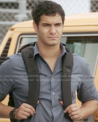 Walter's blue button down shirt on Scorpion