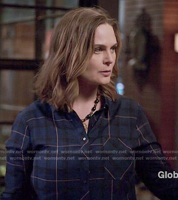 Brennan's blue plaid shirt on Bones