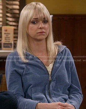 Christy's blue hoodie on Mom