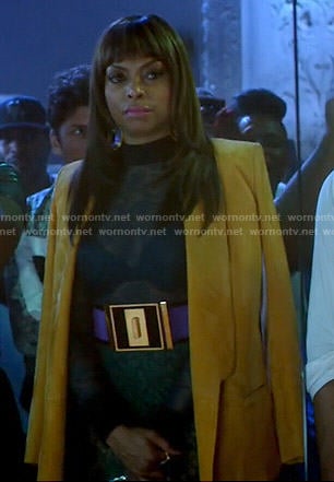 Cookie's lace jumpsuit and yellow jacket on Empire