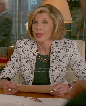 Diane's polka dot jacket on The Good Wife