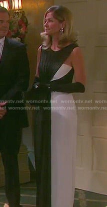Eve's black and white mesh gown on Days of our Lives