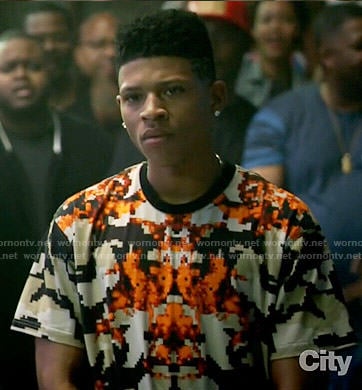 Hakeem's pixelated print t-shirt on Empire