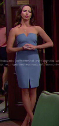 Ivy's blue strapless dress on The Bold and the Beautiful