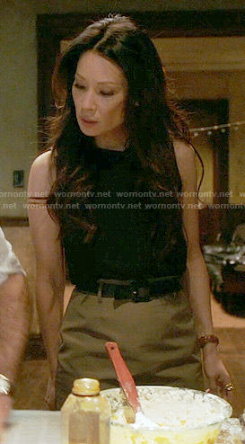 Joan's two-tone dress on Elementary
