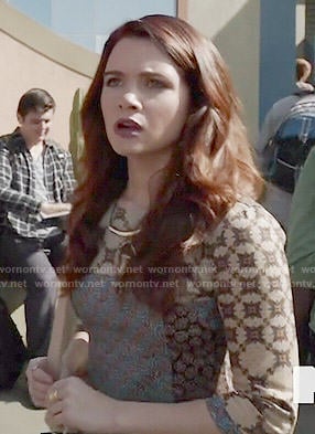 Karma's patchwork print dress on Faking It