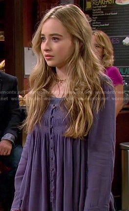 Maya's blue button front blouse on Girl Meets World