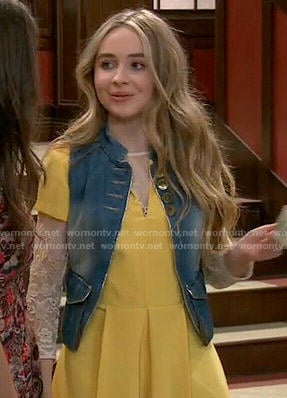 Maya's yellow pleated romper on Girl Meets World