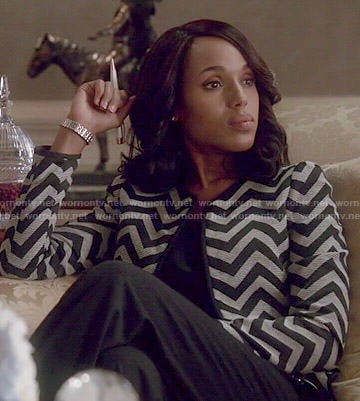 Olivia's chevron striped jacket on Scandal