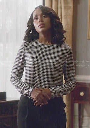 Olivia's houndstooth blouse on Scandal