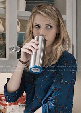 Stevie's blue printed shirtdress on Madam Secretary