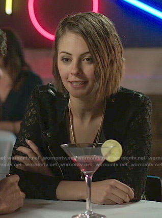 Thea's lace and leather jacket on Arrow