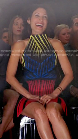 Abby's red, blue and yellow striped dress on Girlfriends Guide to Divorce