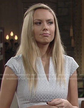 Abby's silver split-neck dress on The Young and the Restless