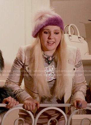Chanel 5's cream embroidered jacket on Scream Queens