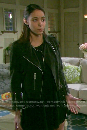 Ciara's suede fringed moto jacket on Days of our Lives