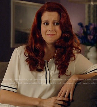Gilda's white top with black trim on iZombie