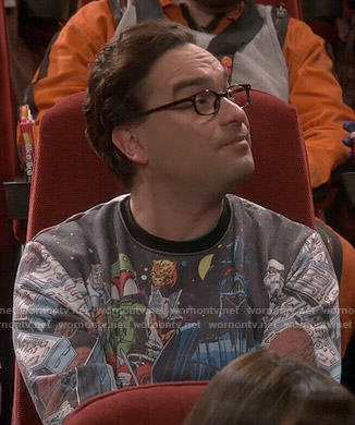 Leonard's Star Wars: Empire Strikes Back print sweatshirt on The Big Bang Theory