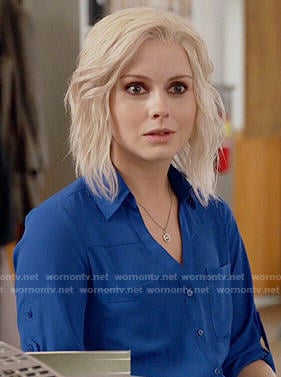 Liv's blue button down top on iZombie