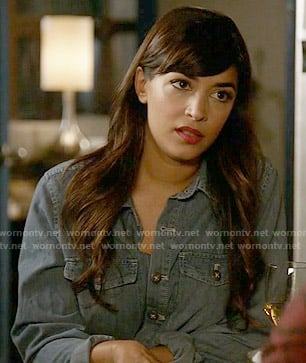Cece's denim romper on New Girl