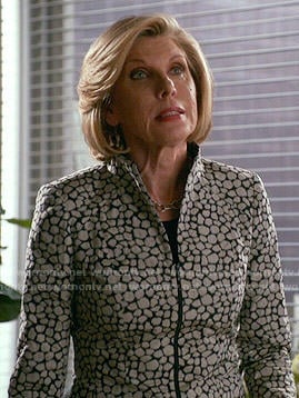 Diane's tiled print jacket on The Good Wife